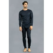 247 Frenzy Men's Essentials Knocker 2 PIECE SET Long Johns Thermal Underwear Set - Navy TU001 NVY (2X)